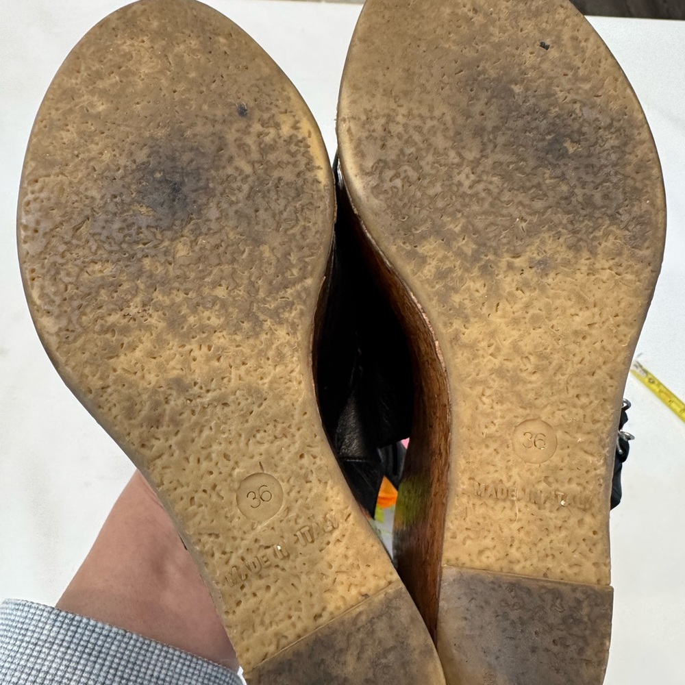 Authentic CHANEL Chic Black Wedge Sandals - Picture 9 of 14